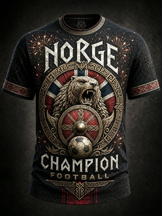 T-shirt imprimé d’art commémoratif de la Journée de la Norvège pour hommes