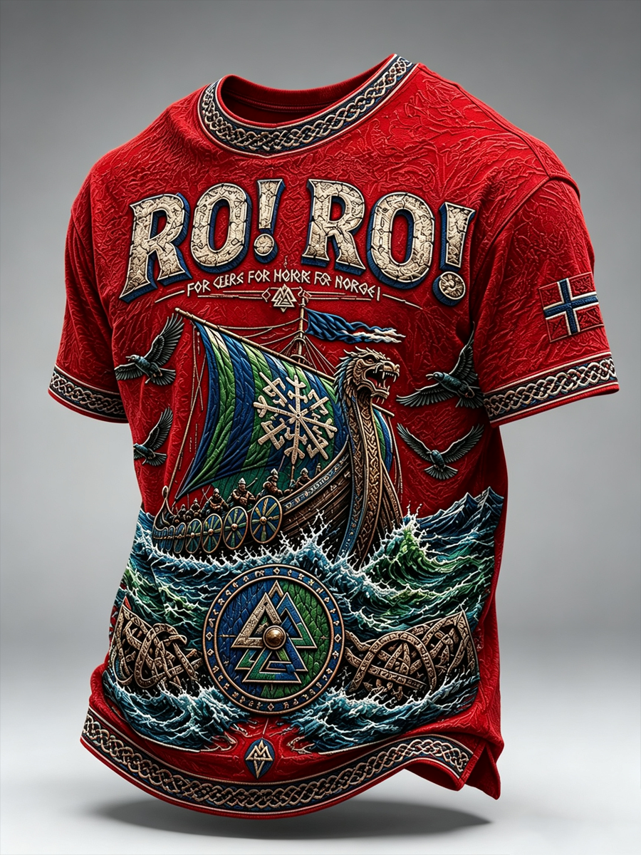 Les hommes, bravo! Ro! T-shirt norvégien à manches courtes