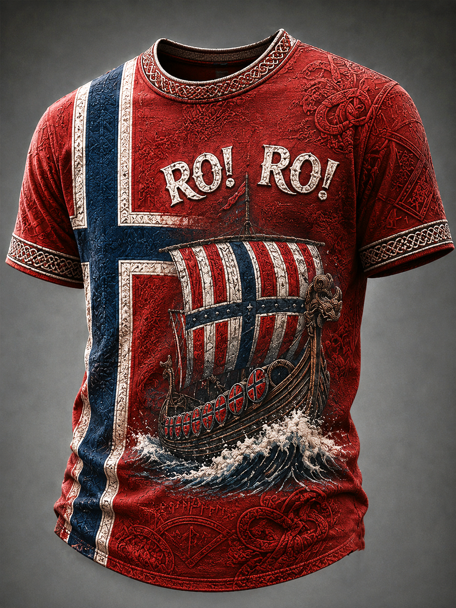 Les hommes, bravo! Ro! T-shirt norvégien à manches courtes