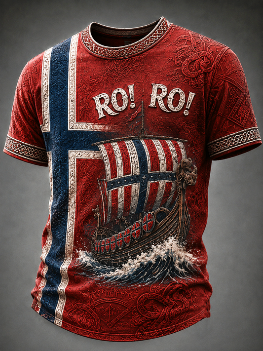 Les hommes, bravo! Ro! T-shirt norvégien à manches courtes