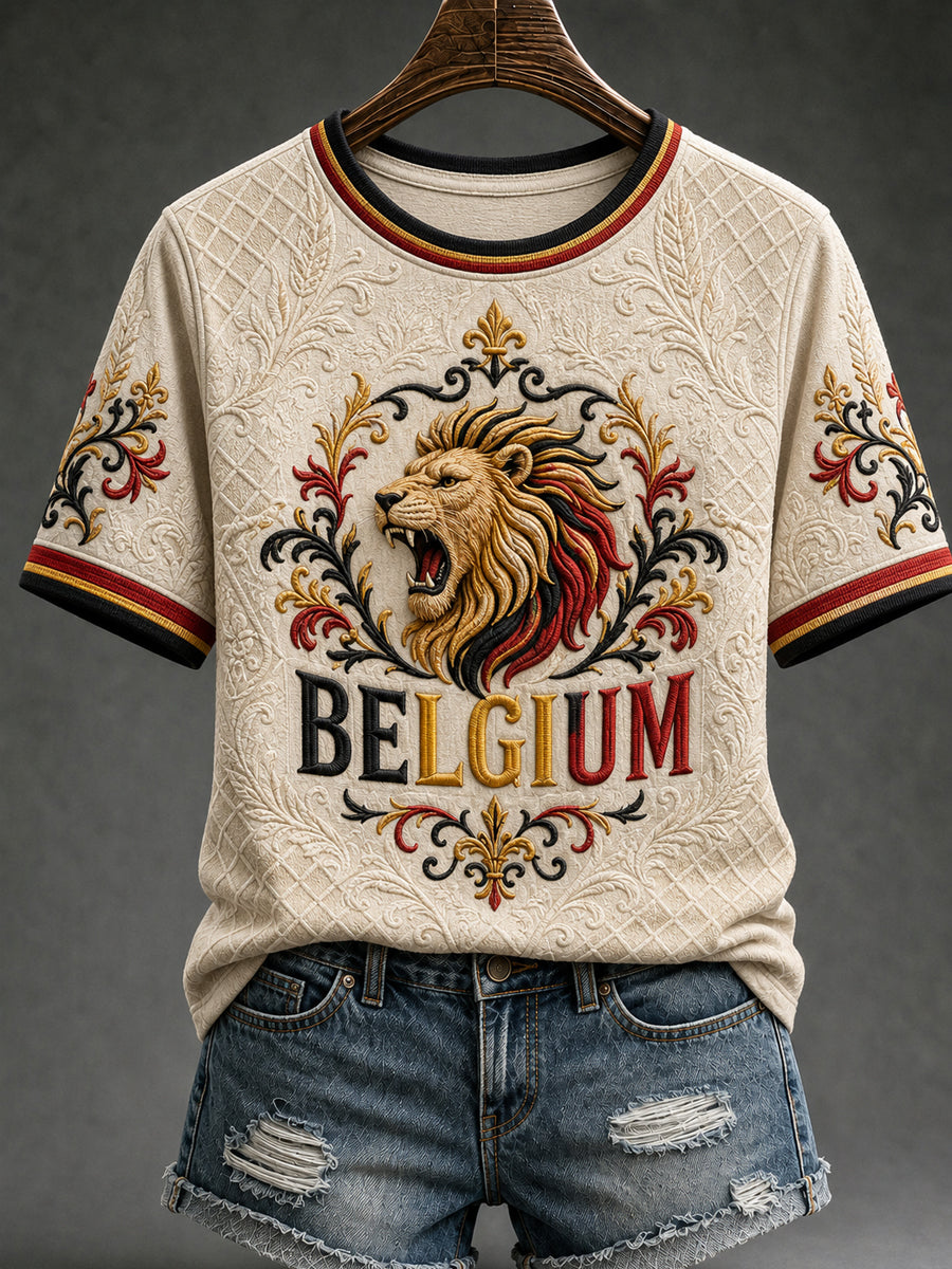 T-shirt Belgium Lover à manches courtes pour femme