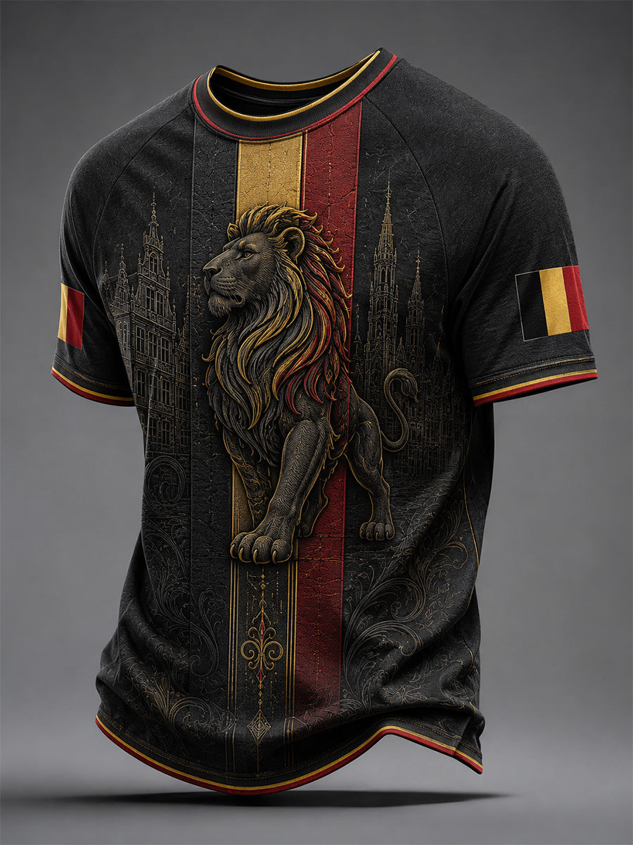 T-shirt décontracté pour homme à imprimé belge