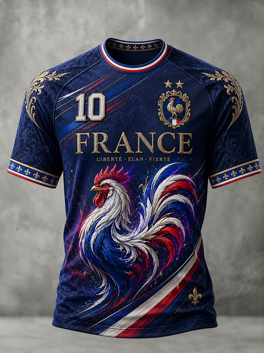 T-shirt à manches courtes pour hommes, commémoration patriotique française