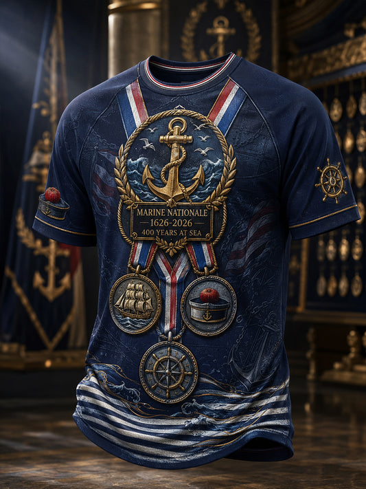 T-shirt manches courtes bleu marine pour homme