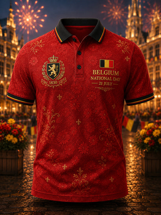 Polo homme à manches courtes imprimé fête nationale