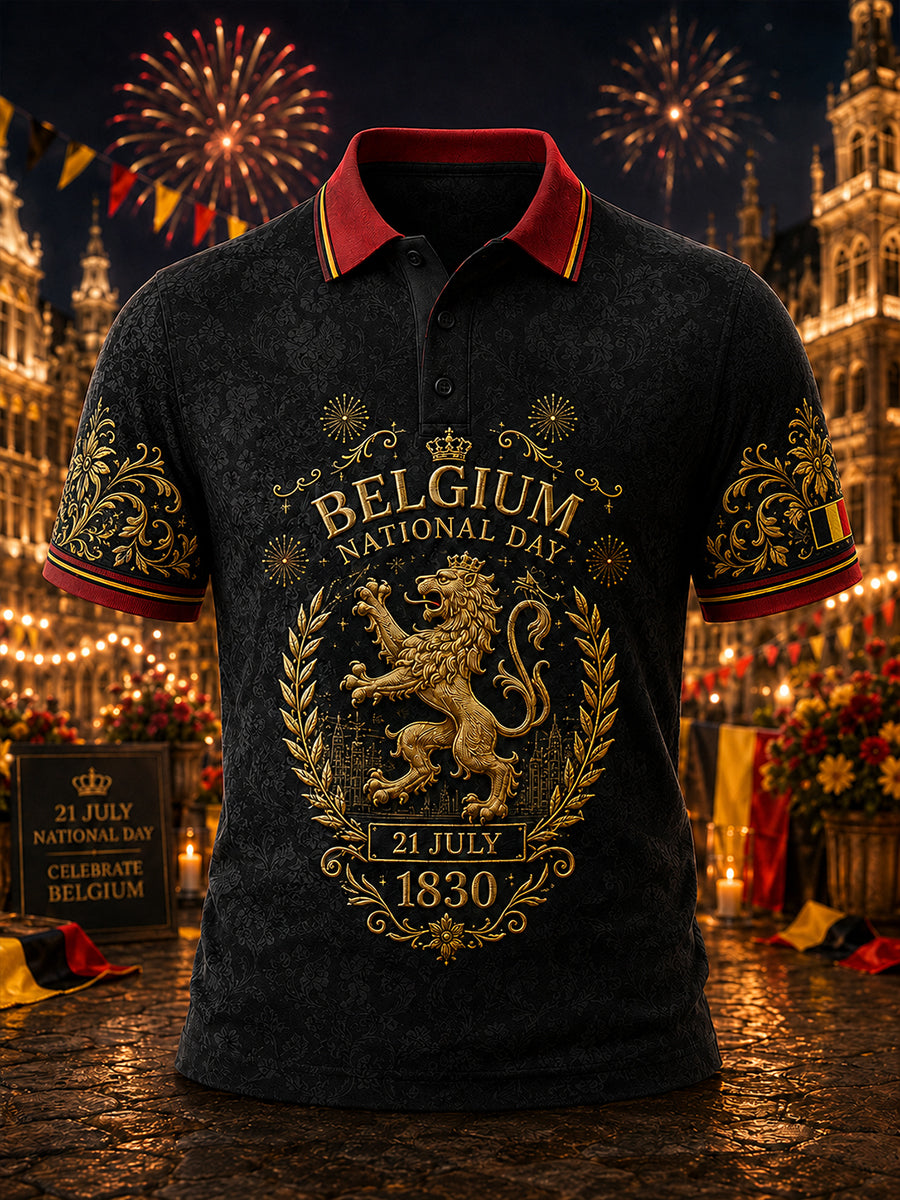 Polo homme à manches courtes imprimé fête nationale