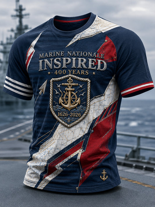 T-shirt manches courtes bleu marine pour homme