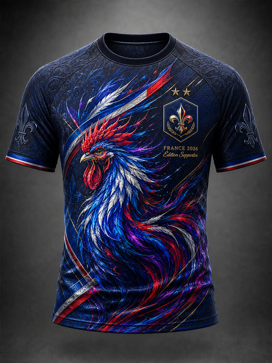 T-shirt à manches courtes pour hommes, commémoration patriotique française