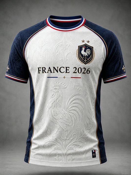 T-shirt à manches courtes pour hommes, commémoration patriotique française