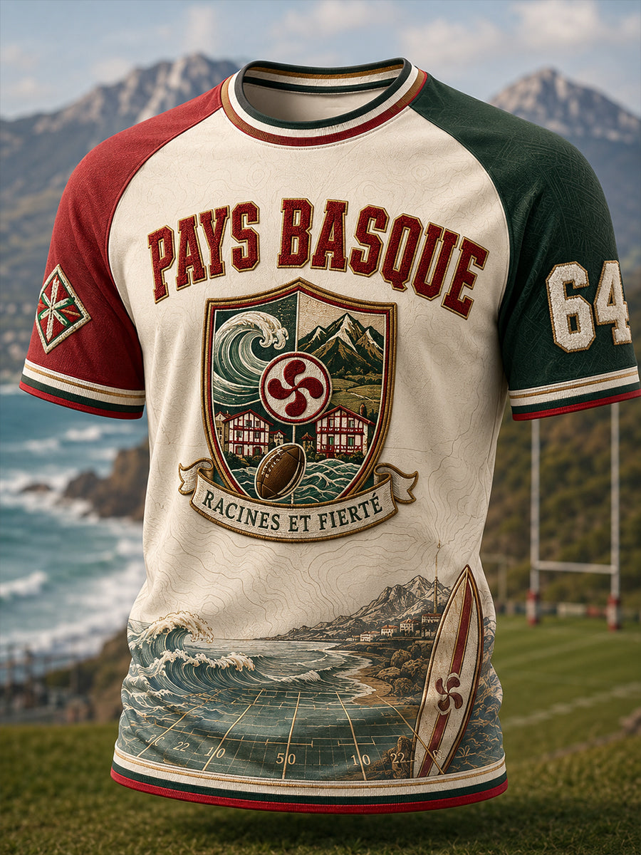 T-shirt à manches courtes pour homme Pays basque France