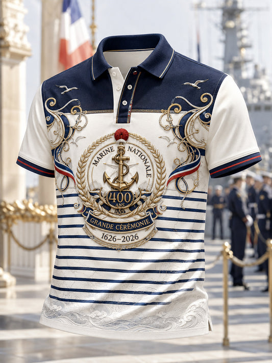 Chemise à manches courtes bleu marine pour homme