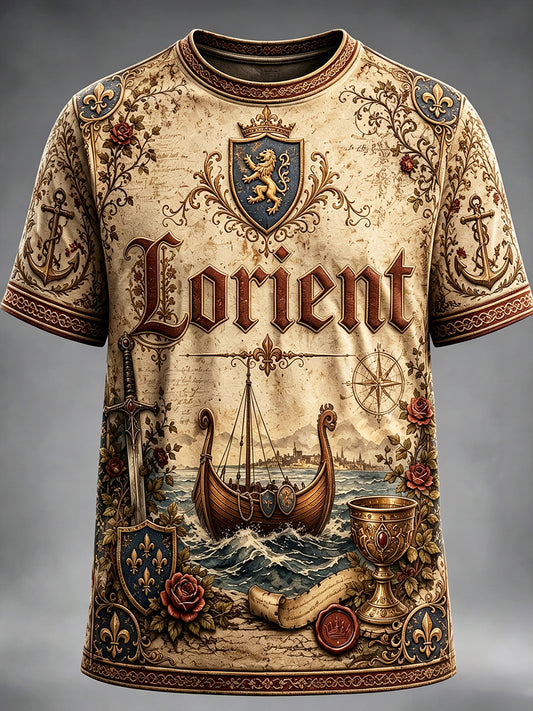T-shirt décontracté à imprimé festival celtique international de Lorient style vintage pour hommes