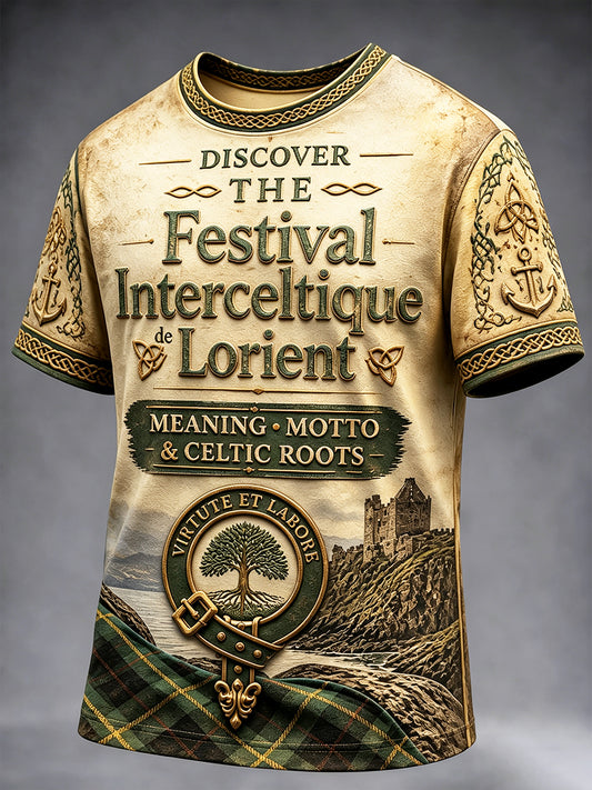T-shirt Homme Brittany-Lorient International Celtic Festival Rétro-Imprimé Décontracté