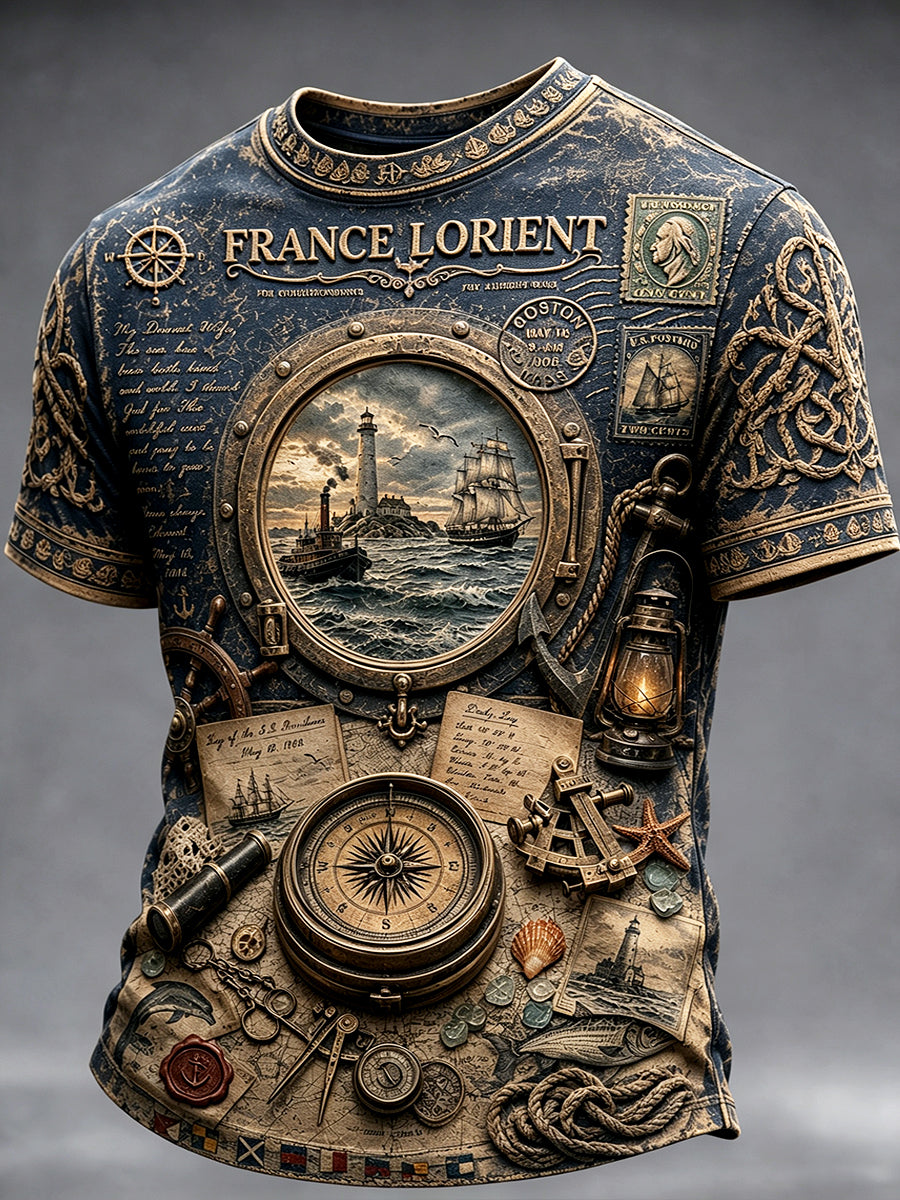 T-shirt décontracté à imprimé festival celtique Lorient français vintage pour hommes