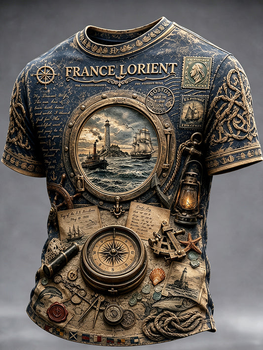 T-shirt décontracté à imprimé festival celtique Lorient français vintage pour hommes