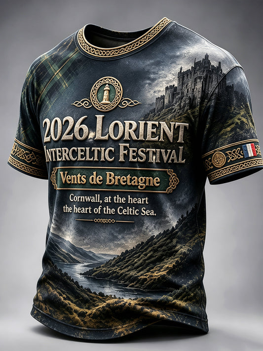 T-shirt décontracté pour homme, imprimé Festival celtique de Lorient, France