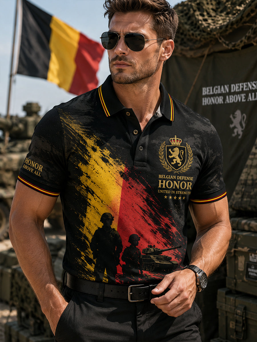 Polo Homme Manches Courtes Imprimé Camouflage Militaire