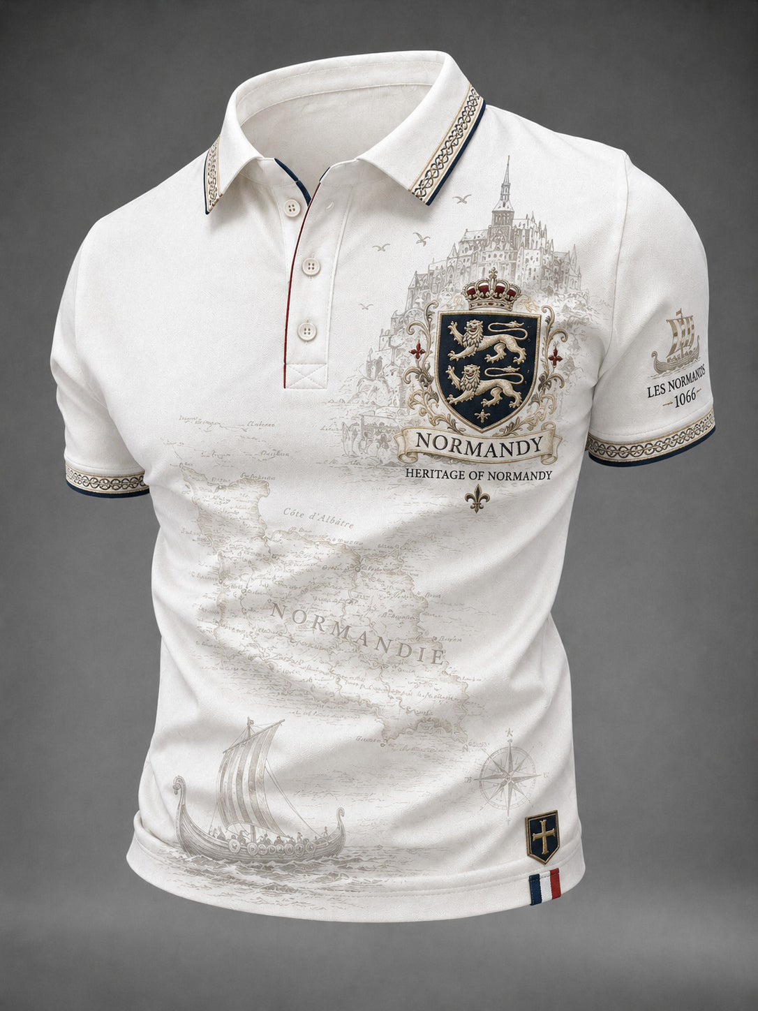 Chemise pour homme imprimée France Normandie