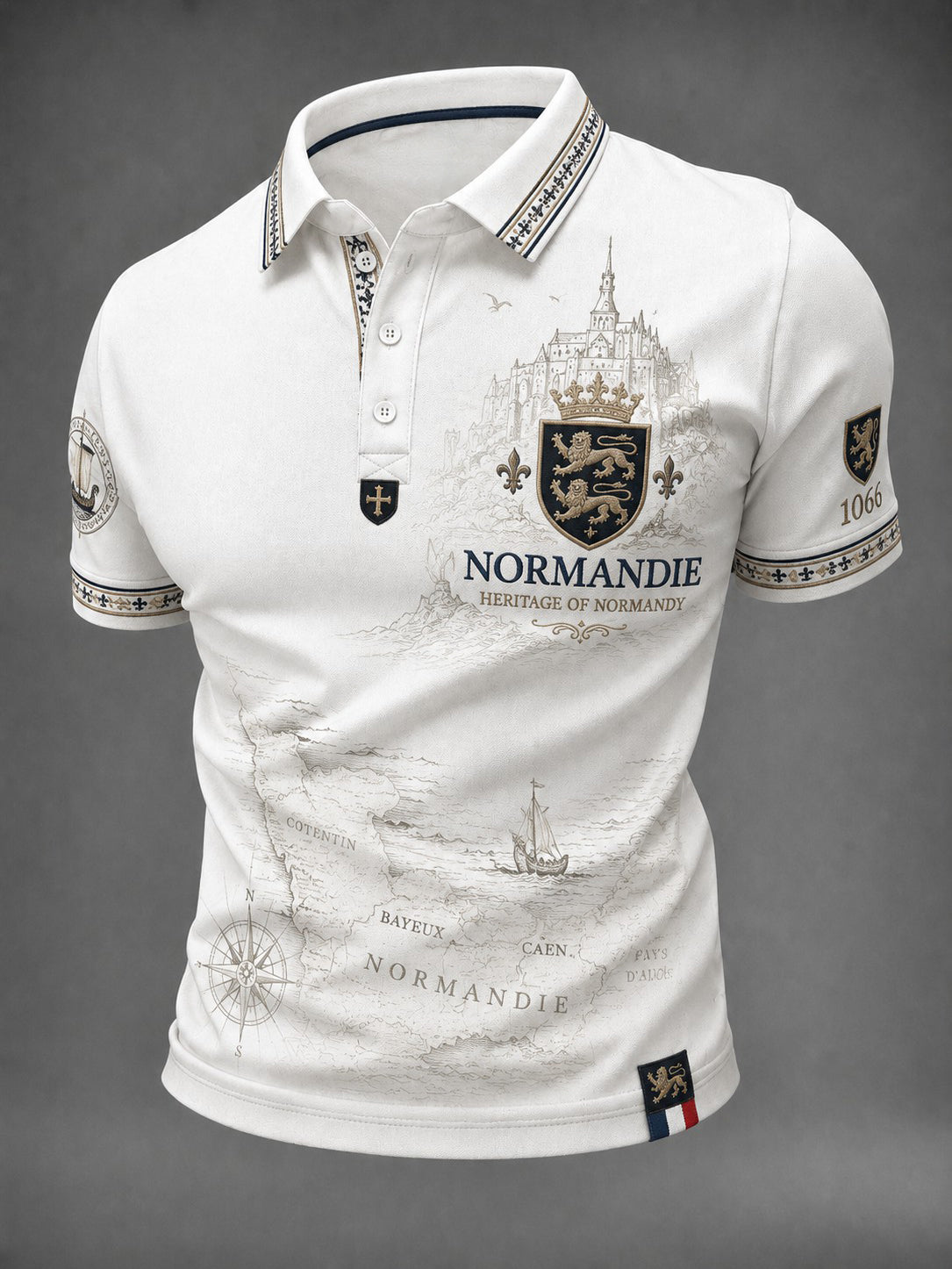 Chemise pour homme imprimée France Normandie