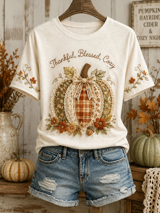 T-shirt Vintage Pumpkin Fall Femme