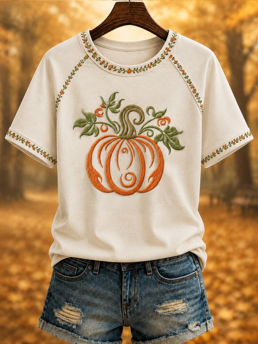 T-shirt d’automne imprimé pour femme