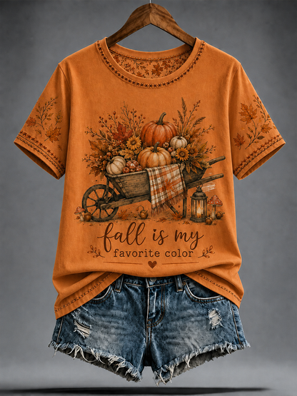 T-shirt à manches courtes Peint La chute des femmes est ma couleur préférée