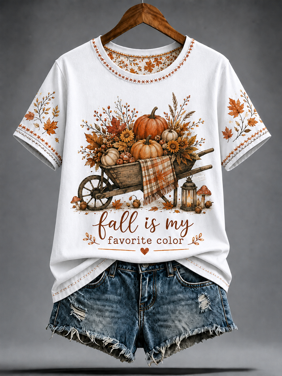 T-shirt à manches courtes Peint La chute des femmes est ma couleur préférée