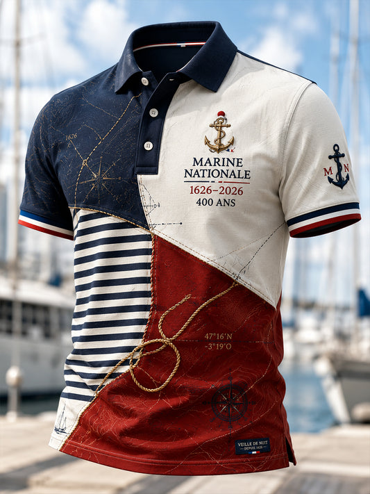 T-shirt manches courtes de la Marine française pour homme