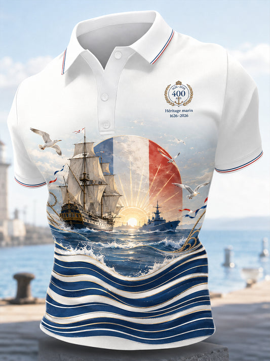 T-shirt manches courtes de la Marine française pour homme