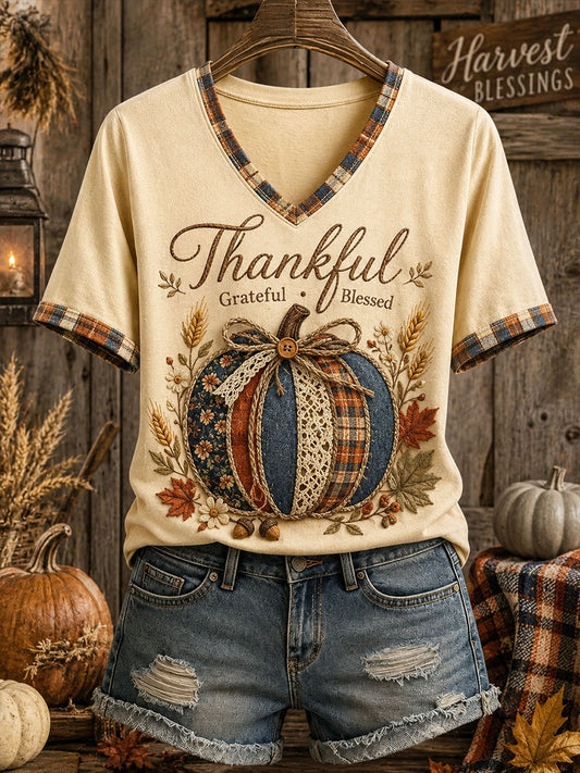 T-Shirt Automne Citrouille Femme