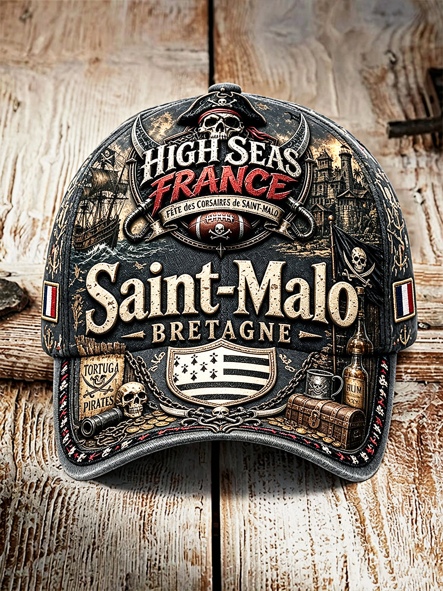 Chapeau décontracté rétro de style punk à imprimé pirate Bretagne