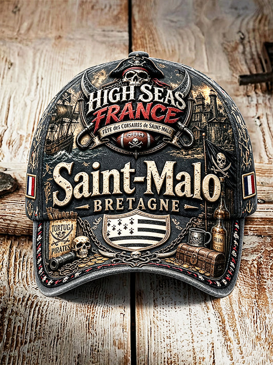Chapeau décontracté rétro de style punk à imprimé pirate Bretagne