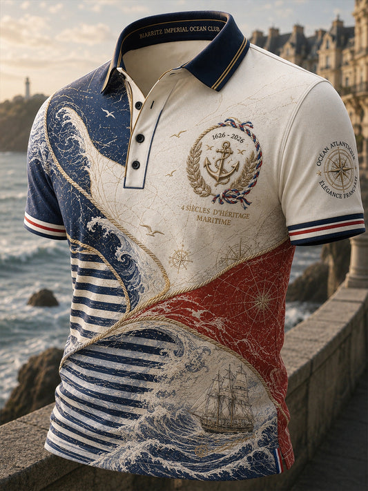 Chemise à manches courtes bleu marine pour homme
