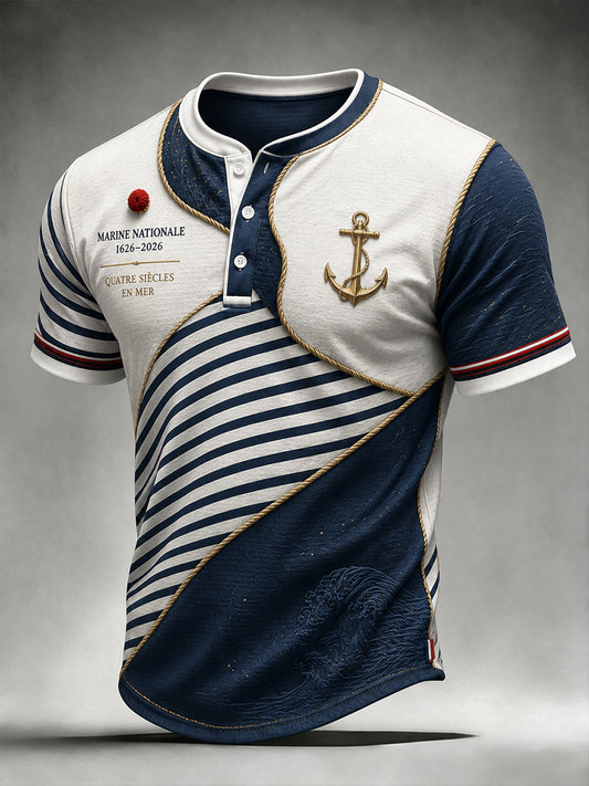 T-shirt à manches courtes bleu marine pour homme