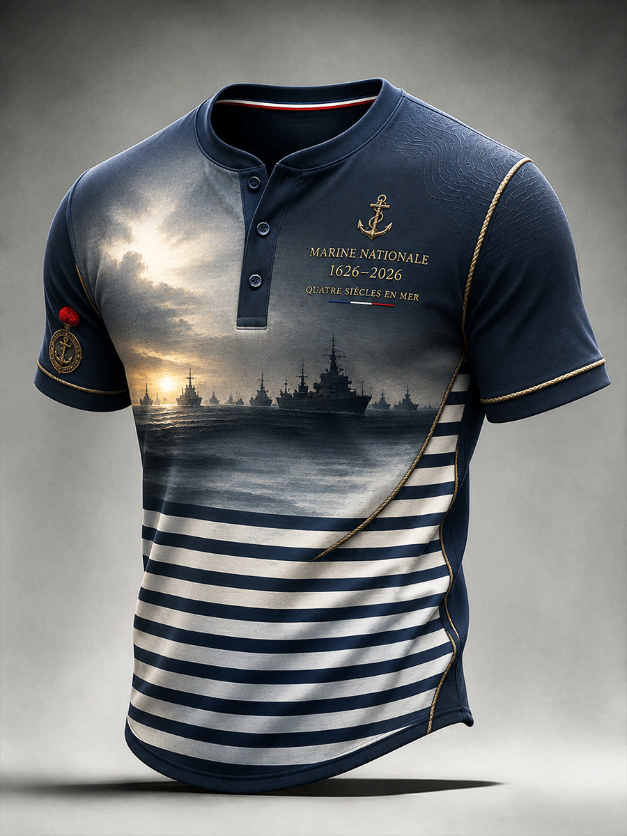T-shirt à manches courtes bleu marine pour homme