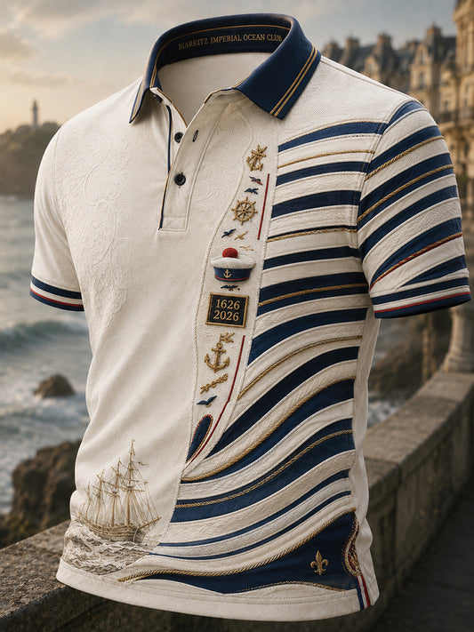Chemise à manches courtes bleu marine pour homme