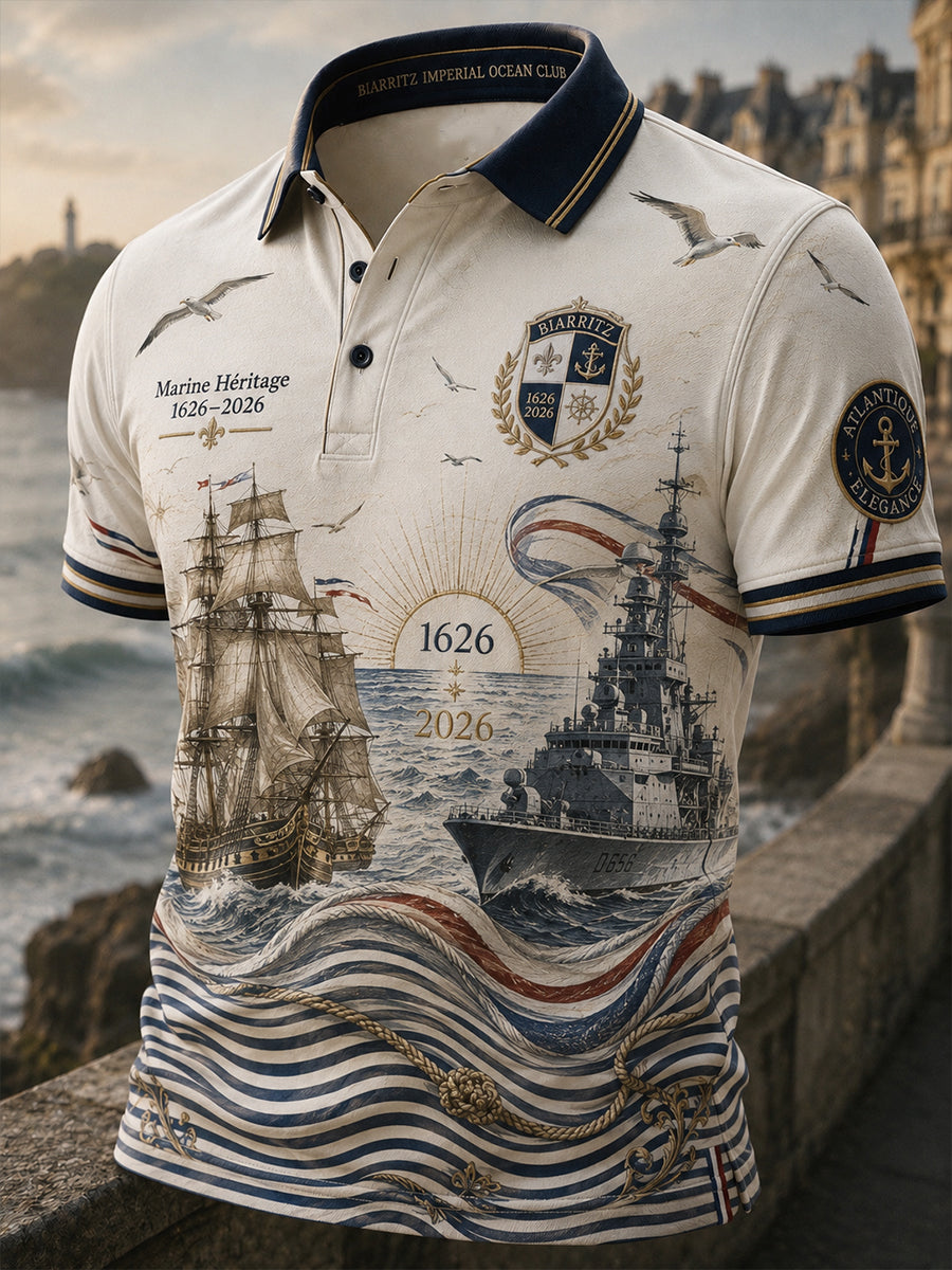 Chemise à manches courtes bleu marine pour homme