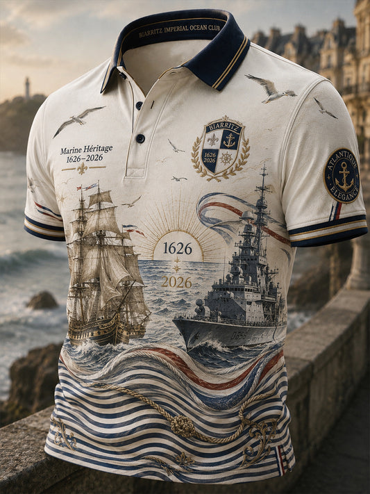 Chemise à manches courtes bleu marine pour homme