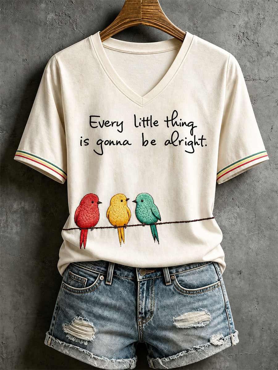 T-shirt Every Little Thing Is Gonna Be Alright pour femme