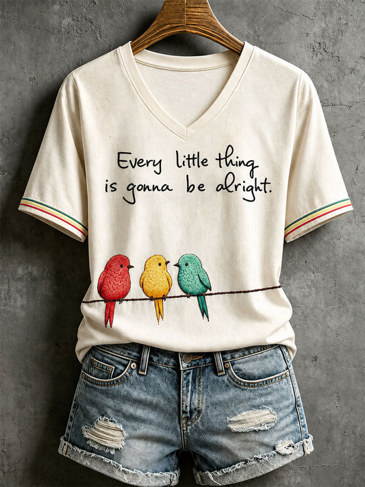 T-shirt Every Little Thing Is Gonna Be Alright pour femme