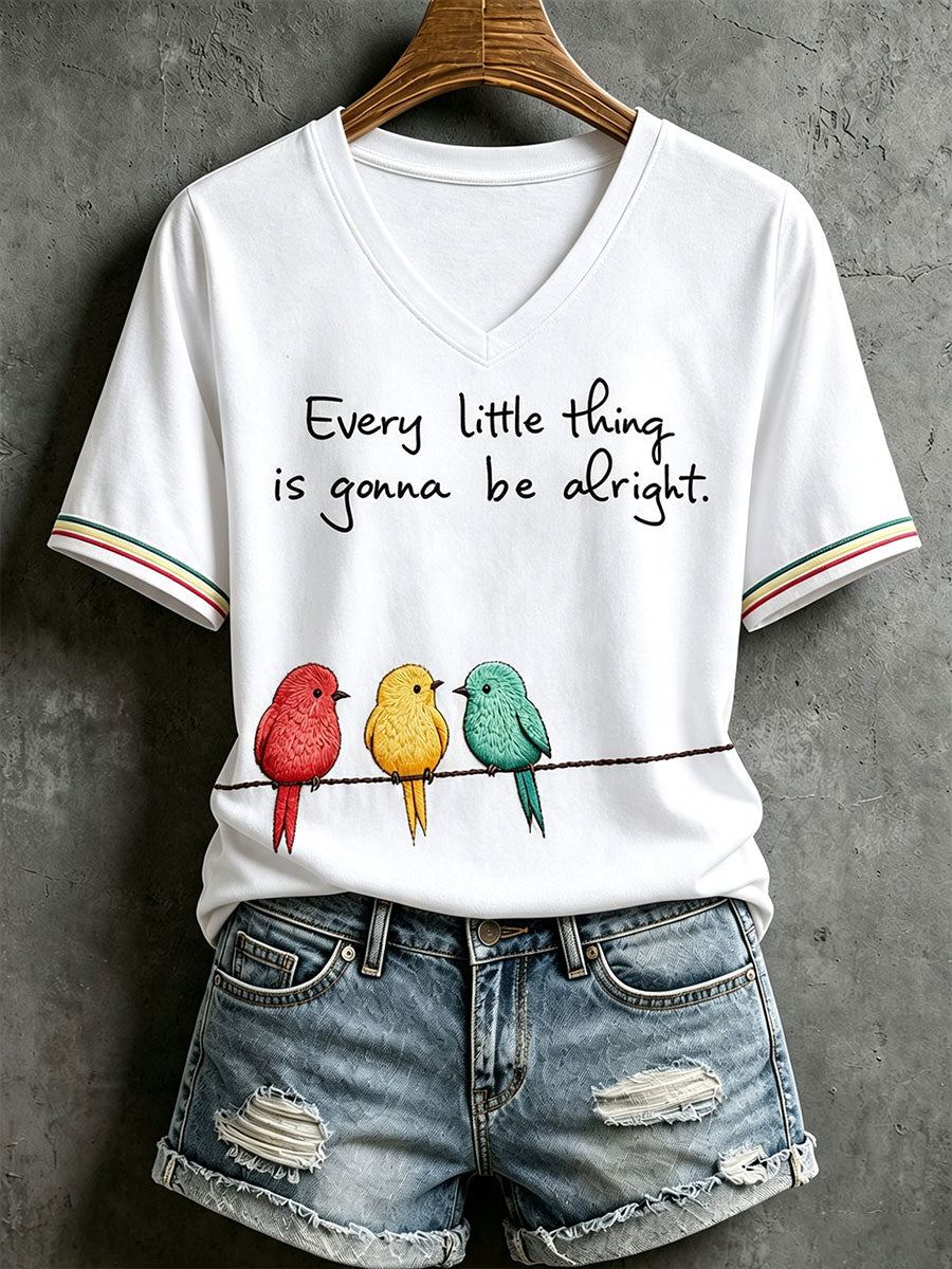 T-shirt Every Little Thing Is Gonna Be Alright pour femme