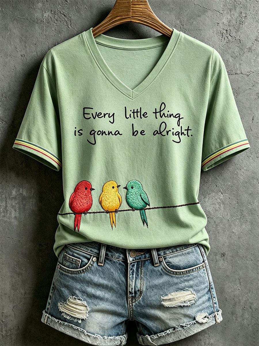 T-shirt Every Little Thing Is Gonna Be Alright pour femme