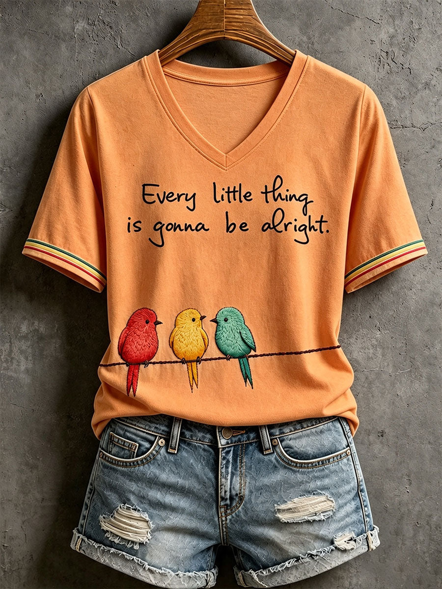 T-shirt Every Little Thing Is Gonna Be Alright pour femme
