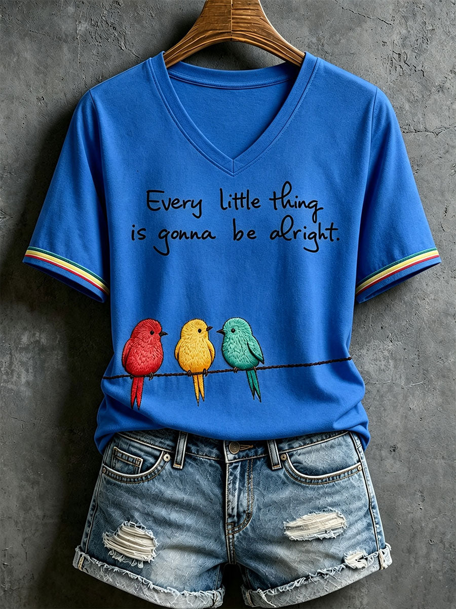T-shirt Every Little Thing Is Gonna Be Alright pour femme