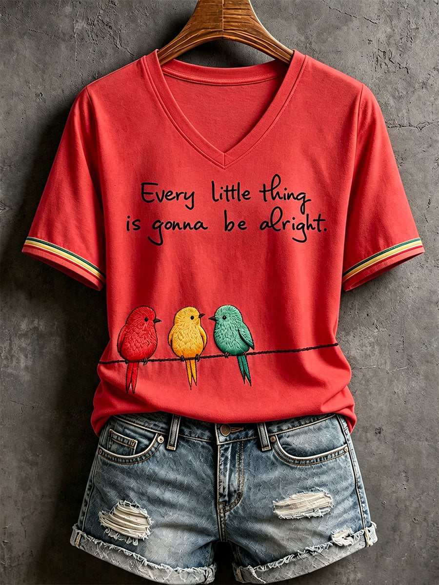 T-shirt Every Little Thing Is Gonna Be Alright pour femme