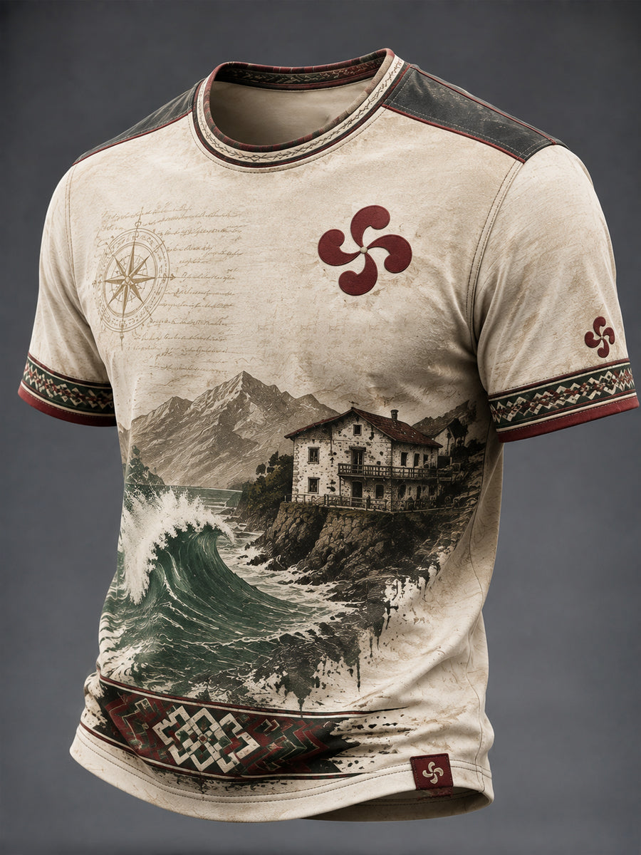 T-shirt imprimé pour hommes, Pays basque