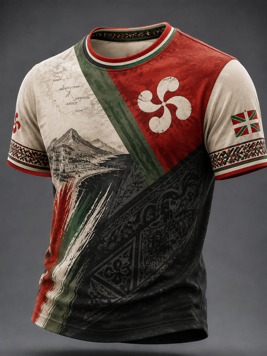 T-shirt imprimé pour hommes, Pays basque
