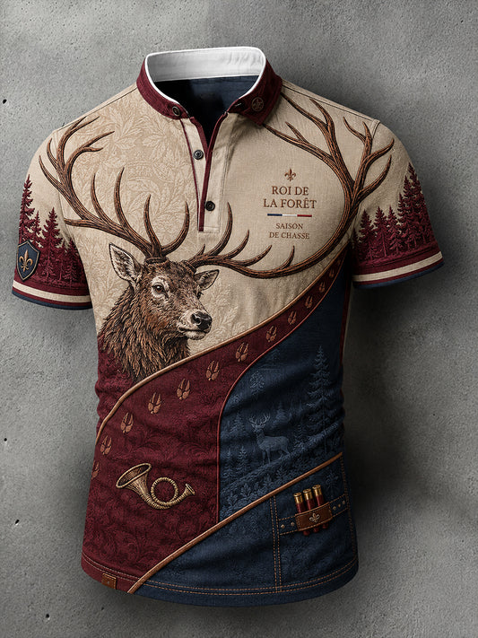 Polo court de chasse français pour homme