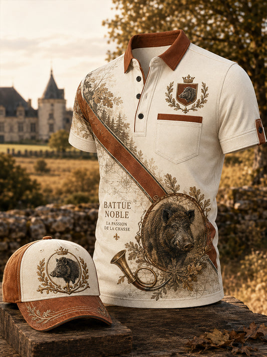 T-shirt à manches courtes pour la saison de chasse française, modèle homme