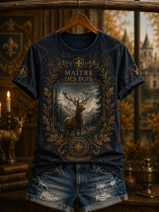 T-shirt femme à manches courtes pour la saison de chasse en France